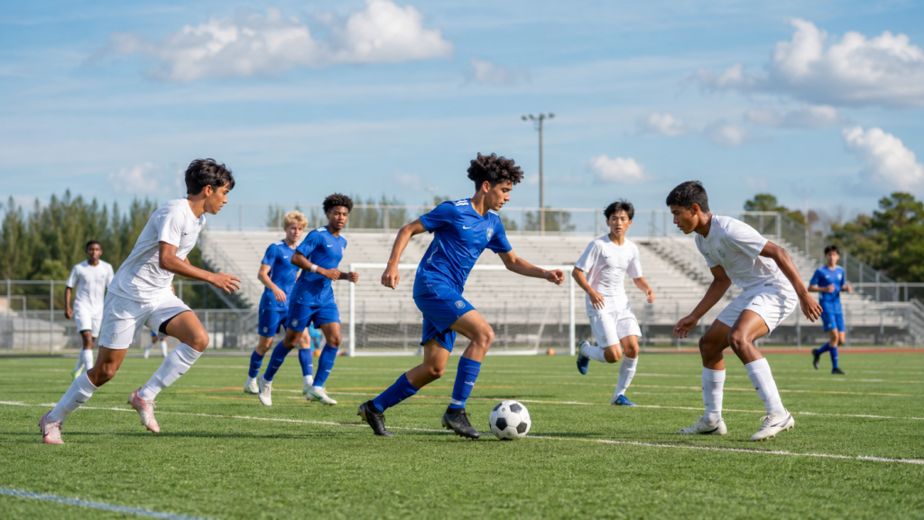 Teenage soccer athletes